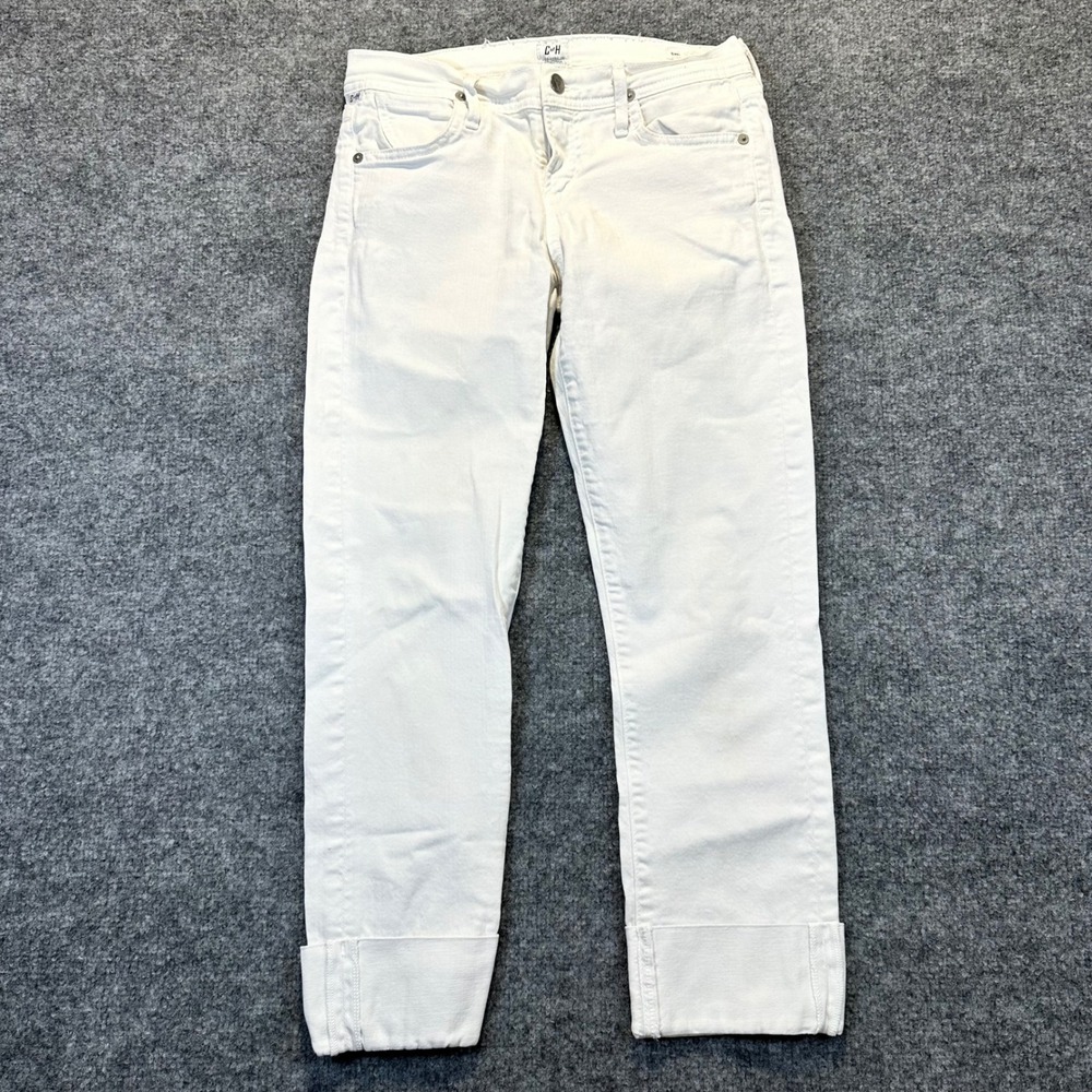 Citizens of Humanity Dani Cropped Straight Leg Jeans Women 26 White Coastal Chic